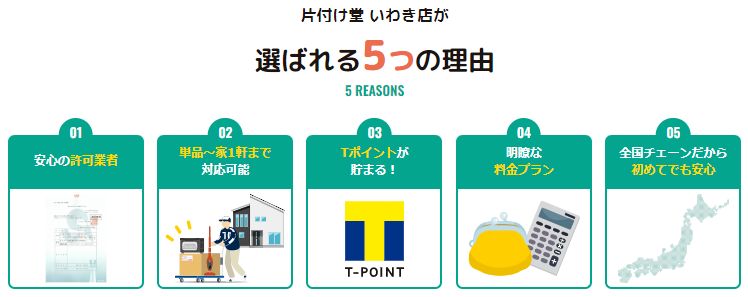 片付け堂いわき店が選ばれる理由